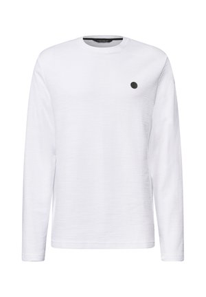 Street One MEN, LANGARM SHIRT MIT RUNDHALS IN UNIFARBE - Long sleeved top - bright white