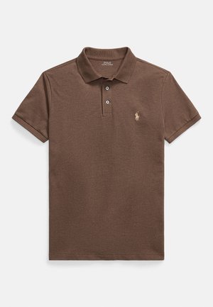 CUSTOM SLIM FIT STRETCH MESH POLO SHIRT - Polosärk - nutmeg brown hthr/c8526 smoke