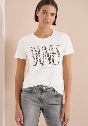 Cecil, T-SHIRT MIT RUNDHALS UND FRONTPRINT - T-shirts print - vanilla white