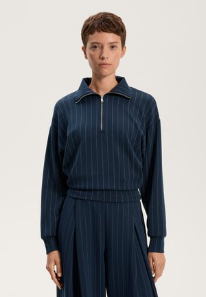 OYSHO HALF-ZIP STRIPED WITH SOFT TOUCH - Felpa - royal blue