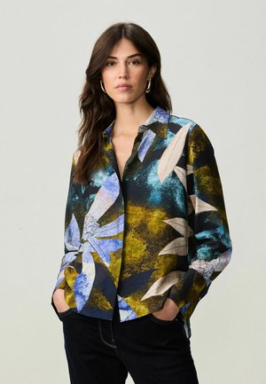 Next LONG SLEEVE - REGULAR FIT - Košilová halenka  - blue green leaf print