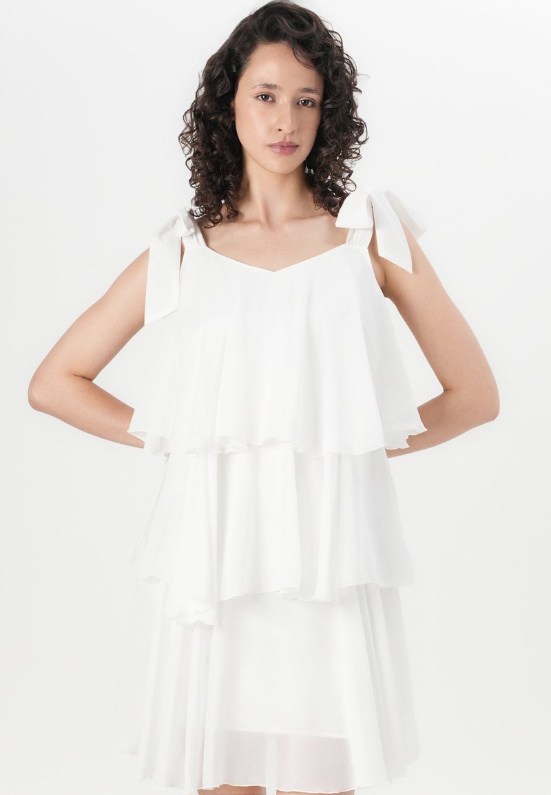 Vero Moda VMFELICIA SHORT DRESS - Cocktail dress / Party dress - snow  white/white - Zalando.co.uk