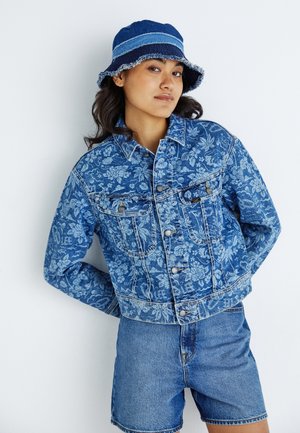 CROPPED RIDER - Denim jacket - blue