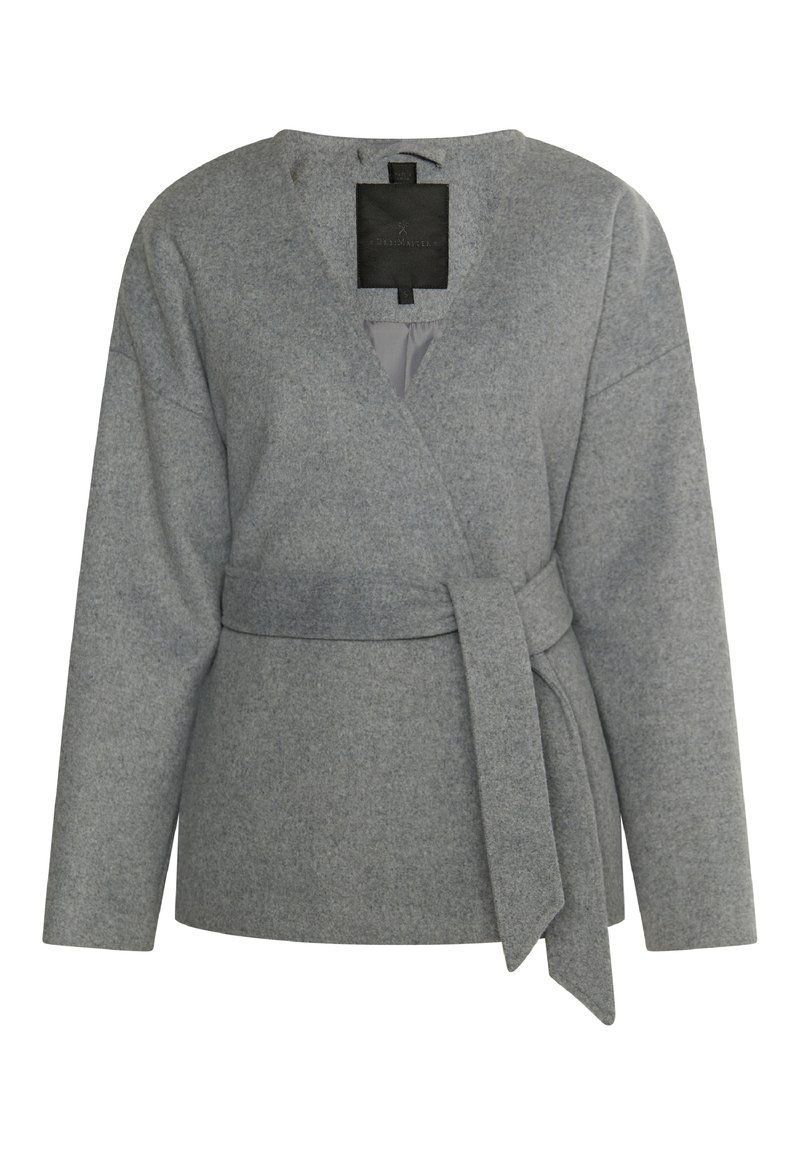 dreimaster Halflange jas grijs gemêleerd