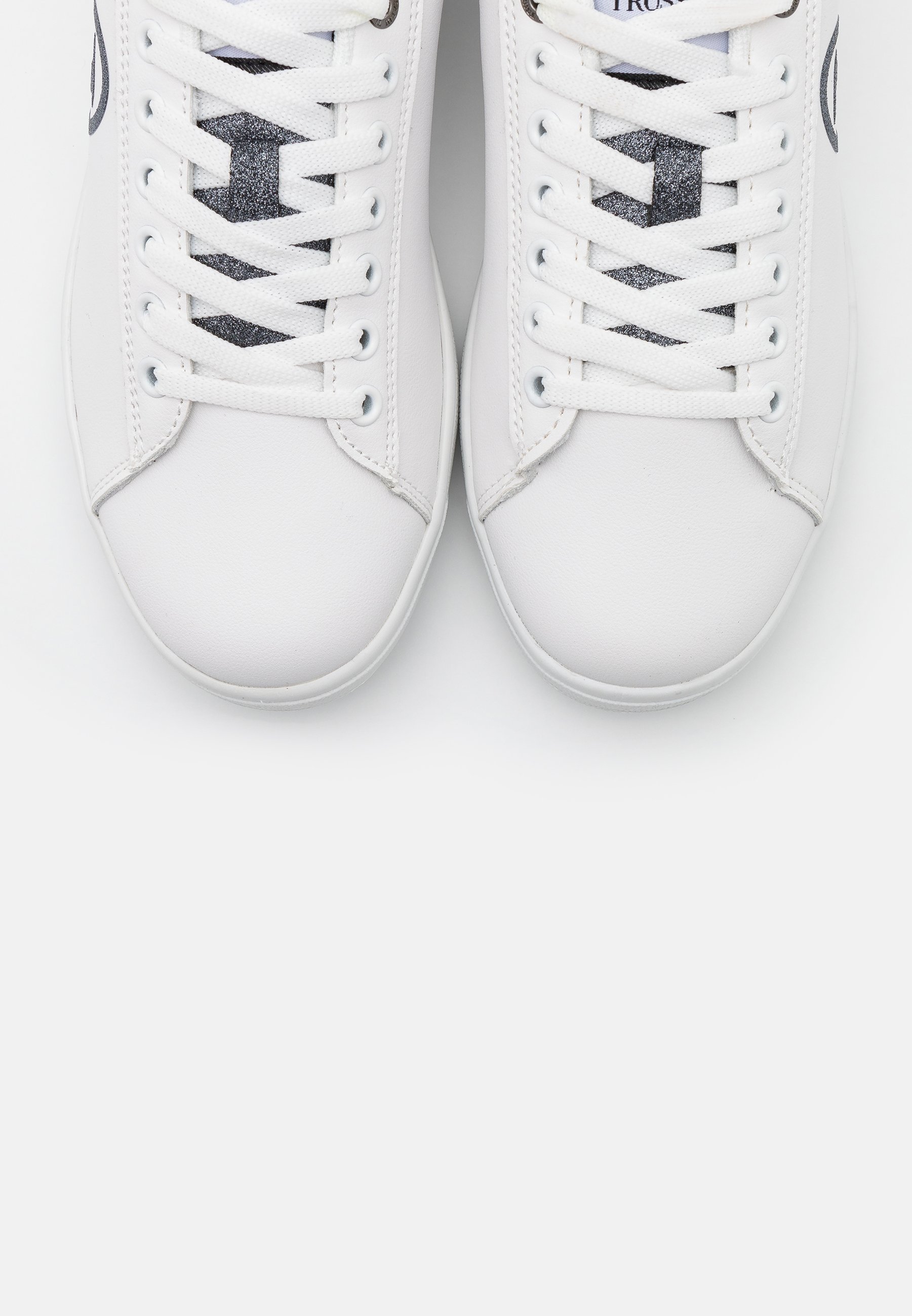 Trussardi GALIUM LOGO GLIT Joggesko whitegunmetal Trussardi GALIUM Joggesko whitepink Zalando.no