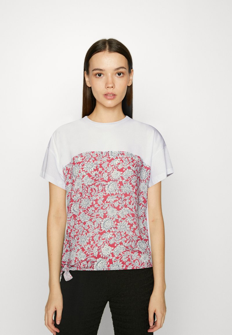 Pepe Jeans Perrie T-Shirt Donna – Maglia In Rete Con Stampa Floreale E Maniche A Sbuffo – Vestibilità Comoda
