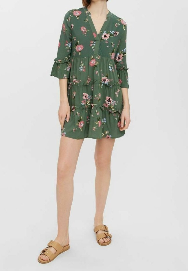vero moda green floral dress Vero Moda Shirt dress - mottled green - (Pre-owned)