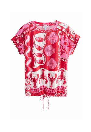 REGULAR FIT - SHORT SLEEVE   - Marškinėliai su spaudiniu - red pink print