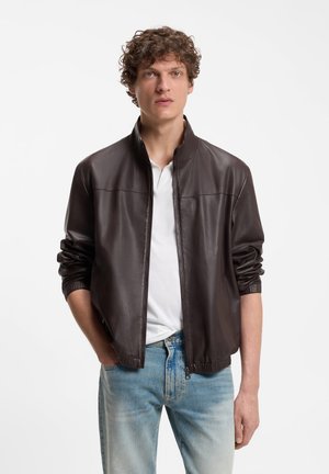 BOSS MOLTA_DB - Δερμάτινο μπουφάν - medium brown