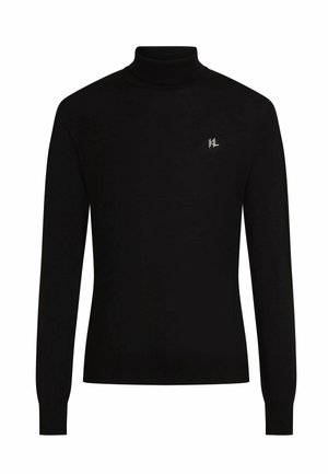 KARL LAGERFELD, KARL LAGERFELD SWEATER MONOGRAM TURTLENECK - Pullover - black