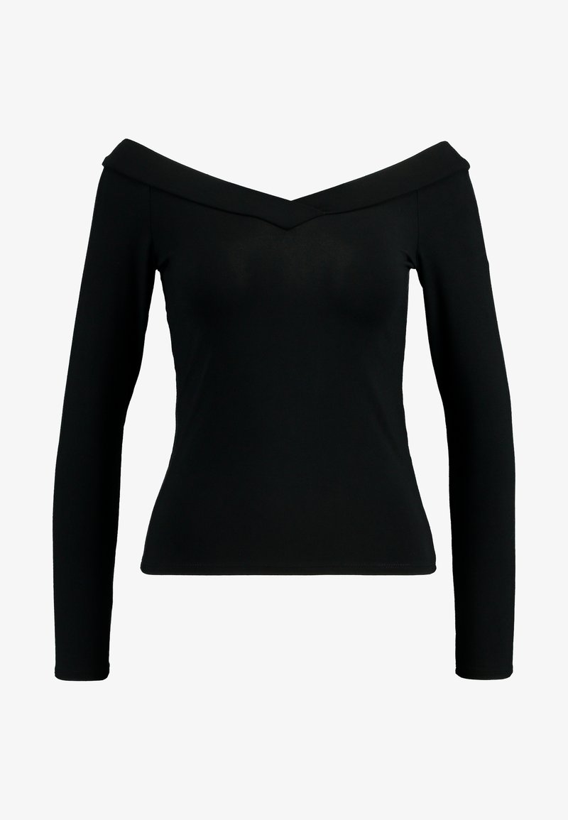 Black off the top shoulder long sleeve shirt