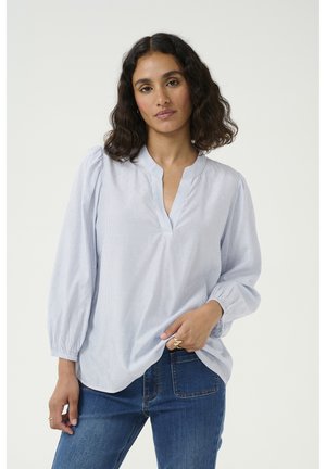 Kaffe, KAMILENA V-NECK - Blúzka - blue white stripe