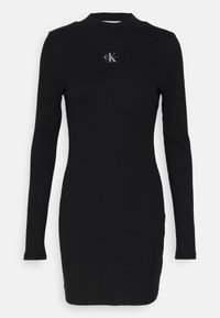 LABEL DRESS - Stickad klänning - black