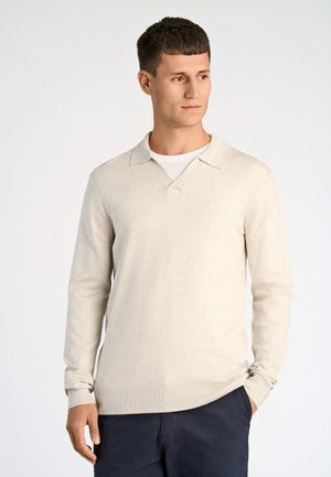 Lindbergh V-NECK - Camiseta de manga larga - off white mel