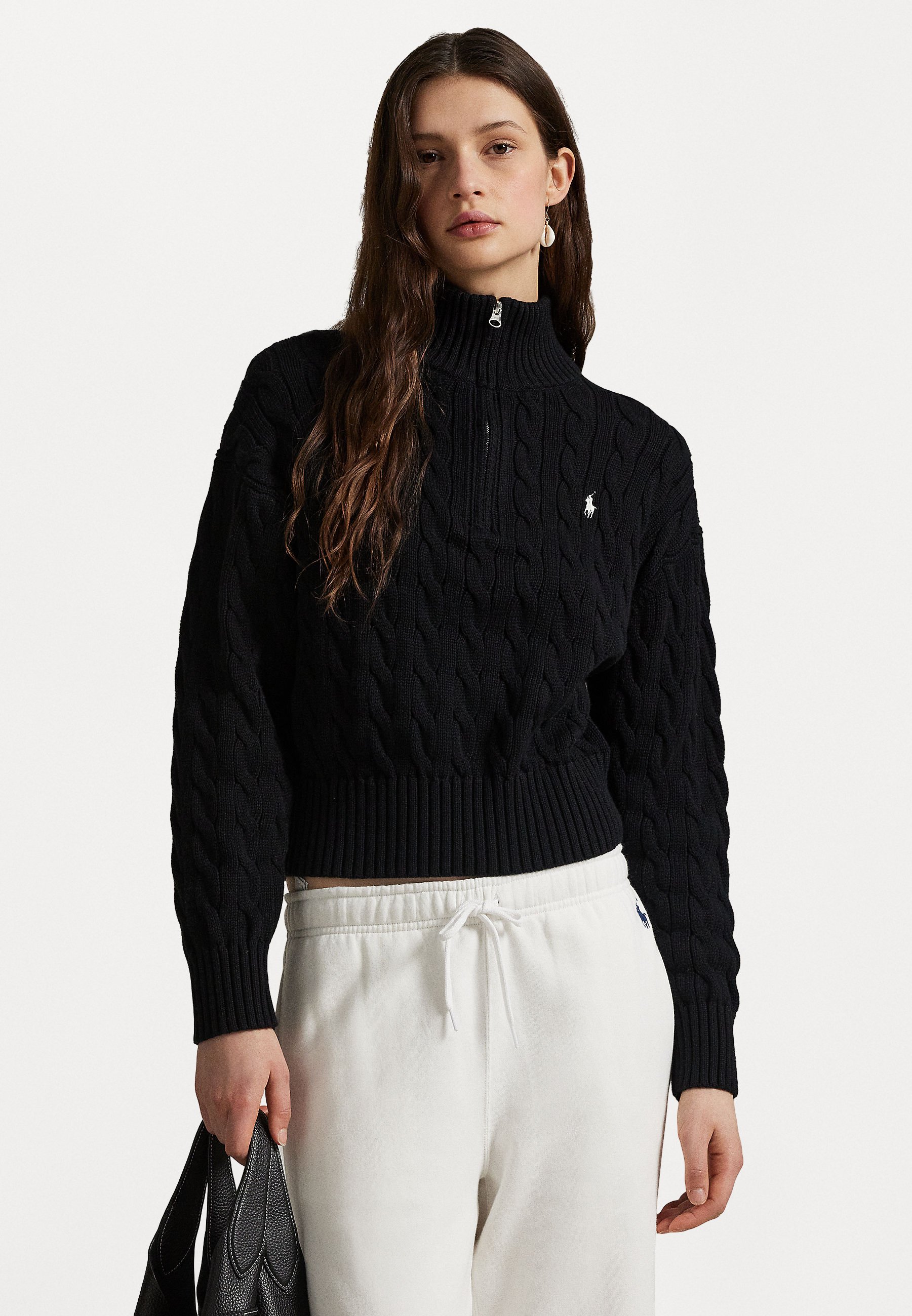 Polo Ralph Lauren CABLE KNIT COTTON QUARTER ZIP JUMPER