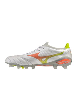 Mizuno MORELIA NEO  - Nogometne kopačke za čvrstu podlogu - white/lava orange/evening primrose