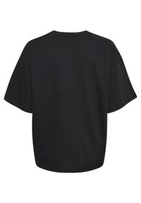 Svart oversized T-shirt i bomull med rund halsringning och korta ärmar. Bakdelen är enkel utan synliga logotyper eller mönster.