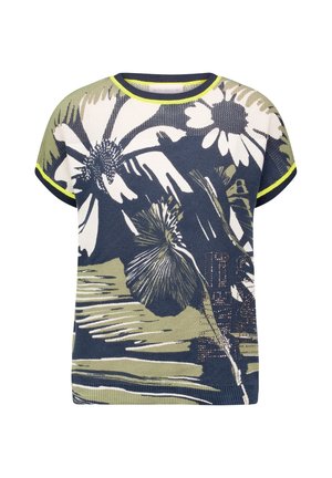 Betty Barclay, BETTY BARCLAY MIT PRINT STRICKPULLOVER - T-shirt imprimé - dark blue khaki