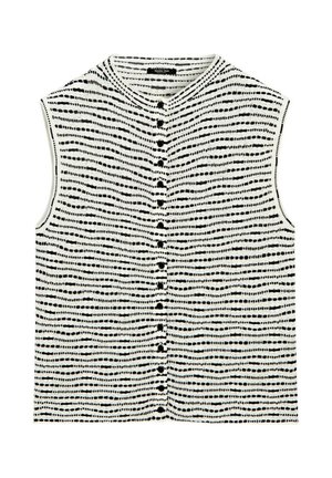 Massimo Dutti, HIGH-NECK TEXTURED VEST - Smanicato - beige