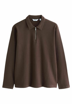 Next WAFFLE TEXTURED - REGULAR FIT - Langarmshirt - chocolate brown