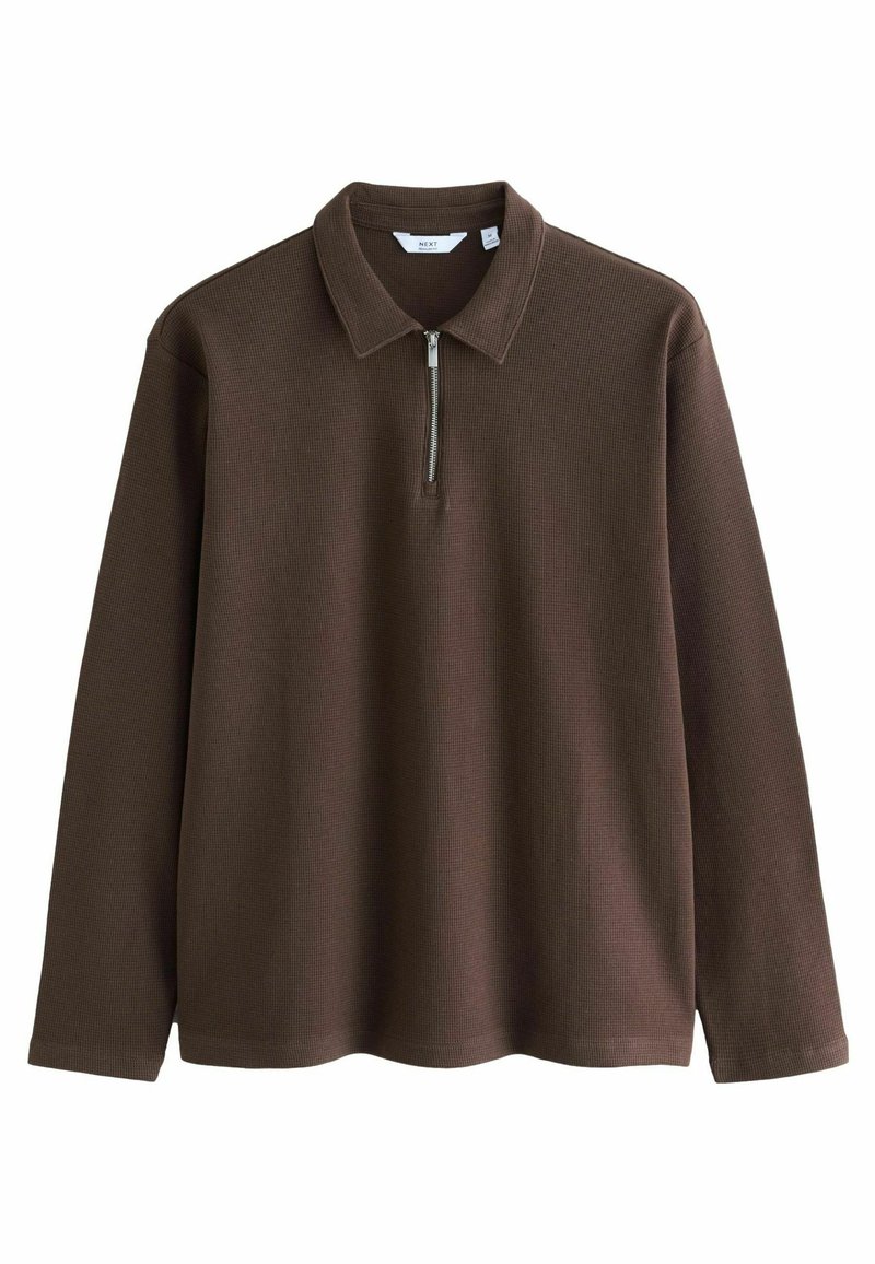 Next WAFFLE TEXTURED - REGULAR FIT - Langærmet T-shirt - chocolate brown