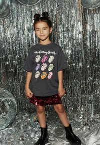 Next BAND LICENSE - Triko s potiskem - charcoal grey sequin rolling stones
