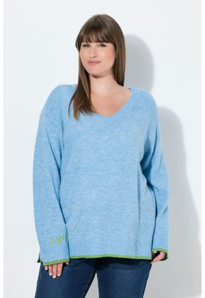 HEART EMBROIDERED  - Strickpullover - sky blue