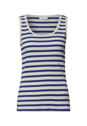 Street One Studio, TOP WITH ROUND NECK AND RIBBED TEXTURE - Top - optic blue