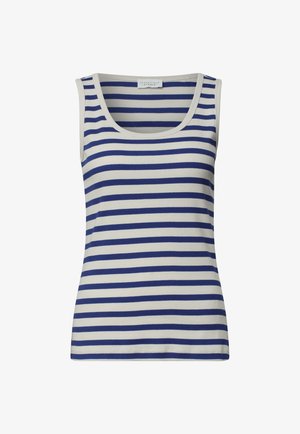 Street One Studio, TOP WITH ROUND NECK AND RIBBED TEXTURE, granatowy