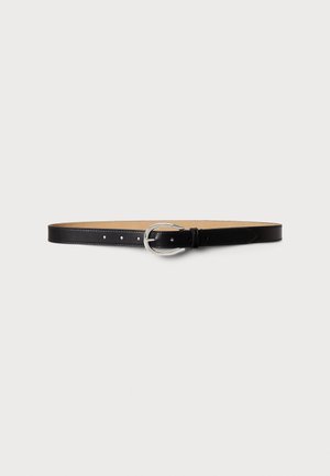 STIRRUP-BUCKLE LEATHER BELT - Öv - black