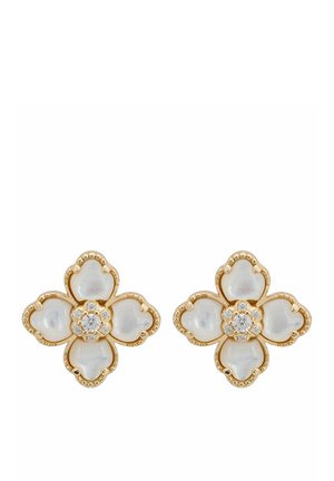 FLOWER CLOVER MOTHER OF PEARL STUD - Earrings - gold-coloured