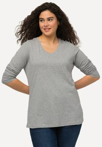 Ulla Popken LANGARM BASIC & V-AUSSCHNITT - Svetr - gray-mottled