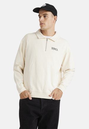 BENJ-MIT REISSVERSCHLUSS-KRAGEN - Sweatshirt - white