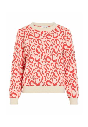 VILA, KNITTED PULLOVER JACQUARD - Džemper - hibiscus