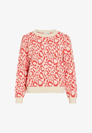 VILA, KNITTED PULLOVER JACQUARD - Džemper - hibiscus