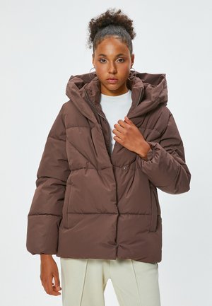 HOODED PUFFER  - Cappotto invernale - brown