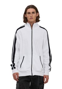 Terranova CON BANDE - Felpa con zip - bianco ottico