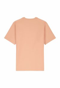 Korte mouwen t-shirt van zacht perzik katoen. Runde halsontwerp met een zachte textuur en geen zichtbare patronen of accenten op de achterkant.