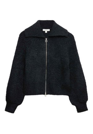 BOUCLE ZIP UP COLLAR  - Cardigan - midnight navy