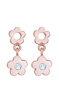 Elli SPARKLING BASIC FLOWER - MIT KRISTALLEN VON SWAROVSKI® - Uhani - rose gold-coloured