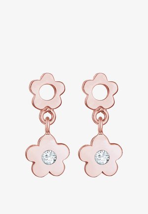 Elli SPARKLING BASIC FLOWER - MIT KRISTALLEN VON SWAROVSKI® - Boucles d'oreilles - rose gold-coloured