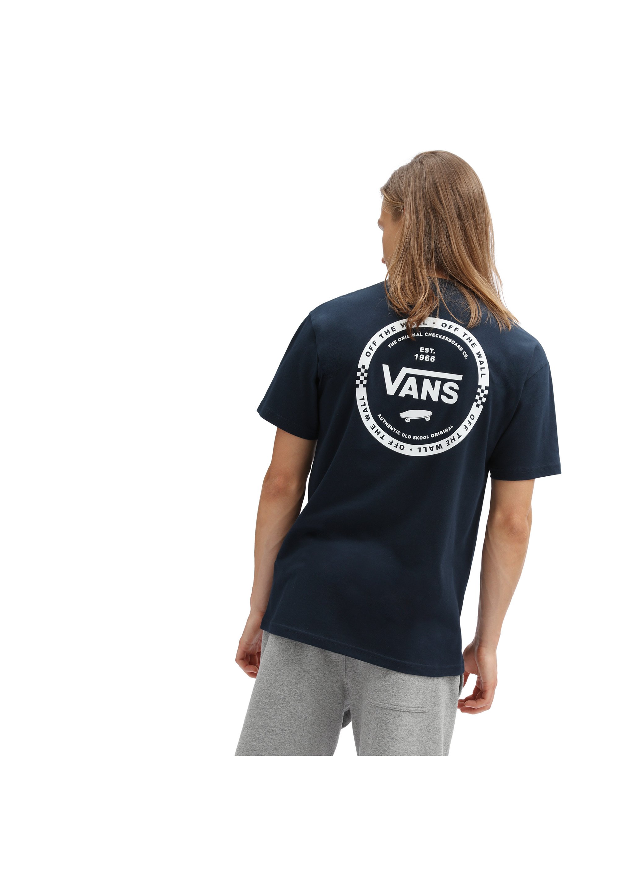 Vans LOGO CHECK SS - T-shirt print - navy/donkerblauw - Zalando.nl