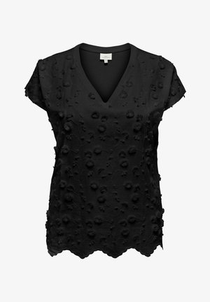 ONLY Carmakoma, ONLY CARMAKOMA TOP NORMAL GESCHNITTEN V-AUSSCHNITT CURVE TOP - T-shirt imprimé - black