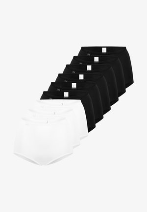 Confezione da dieci slip hipster assortiti in bianco e nero. Tessuto liscio con elastici in vita, design minimalista senza motivi visibili.