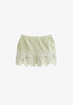 New Look, FLOWER EMBROIDERED - Shorts - light green