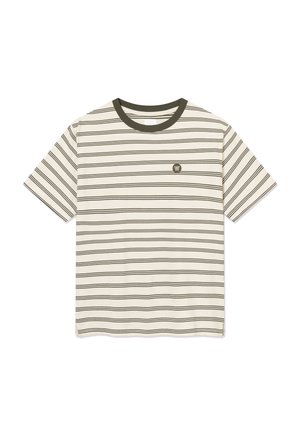 DOUBLE A BY W.W., WWEASTON X 25381 - T-shirt imprimé - silver birch stripe