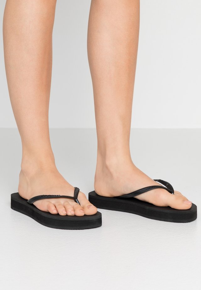 SLIM FLATFORM - Teenslippers - black