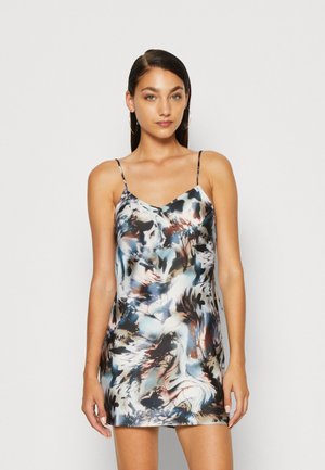 Weekday YUI MINI PRINTED SLIP DRESS - Cocktail φόρεμα / Φόρεμα για πάρτι - bliss rust