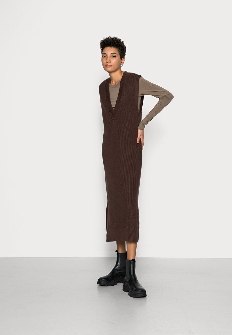 Damen Freizeitkleider | Selected Femme SLFEVELYN DRESS Strickkleid coffee bean/braun - HO33615 Damen Freizeitkleider | Selected Femme SLFEVELYN DRESS Strickkleid coffee bean/braun - HO33615