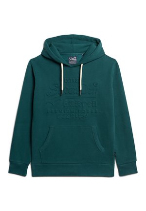 Superdry & Co, EMBOSSED GRAPHIC - Felpa con cappuccio - furnace green